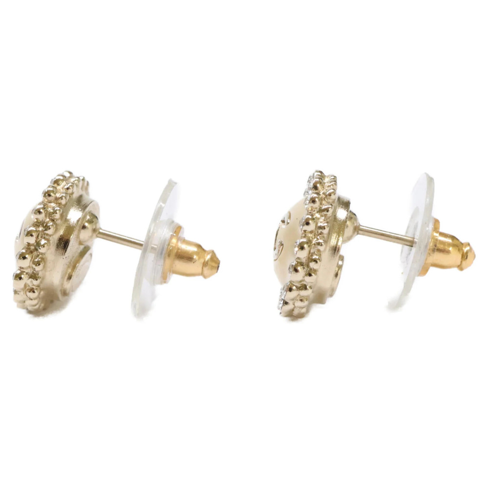 CHANEL Gold Pearl Logo Earrings - Picture 2 of 7